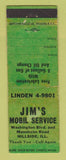 Matchbook Cover - Mobil oil gas Jim's Hillside IL WEAR