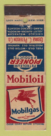Matchbook Cover - Mobil oil gas George Peterson Chicago Joliet IL WEAR LAMINATED