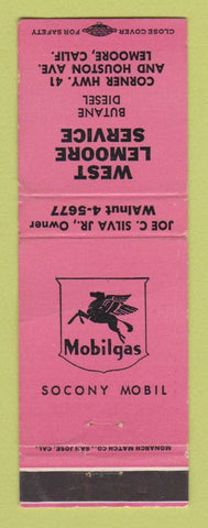 Matchbook Cover - Mobil oil gas West Lemoore CA WEAR