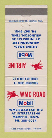Matchbook Cover - Mobil oil gas WMC Road Memphis TN Arlington