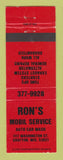 Matchbook Cover - Mobil oil gas Ron's Grafton WI
