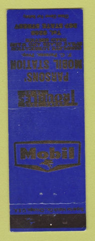Matchbook Cover - Mobil oil gas Parsons' Bangor ME LAMINATED