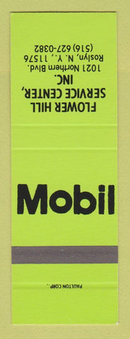 Matchbook Cover - Mobil oil gas Flower Hill Roslyn NY SAMPLE