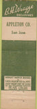 Matchbook Cover - BH Wragge Custom Shirts San Jose CA Midget