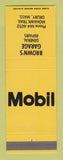 Matchbook Cover - Mobil oil gas Brown's Drury MA