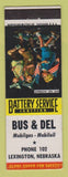Matchbook Cover - Mobil oil gas Bus & Del Lexington NE low phone # LAMINATED