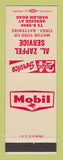 Matchbook Cover - Mobil oil gas Al Zapfel Cheektowaga NY
