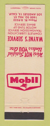 Matchbook Cover - Mobil oil gas Wayne's Los Angeles CA