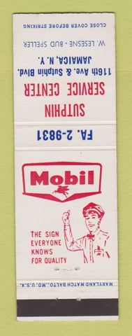 Matchbook Cover - Mobil oil gas Sutphin Jamaica NY #1