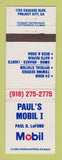 Matchbook Cover - Mobil oil gas Paul's Project City CA