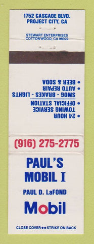 Matchbook Cover - Mobil oil gas Paul's Project City CA