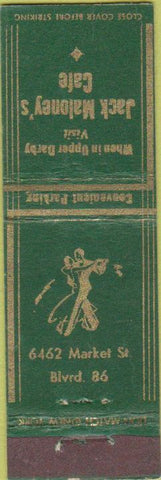Matchbook Cover - Jack Maloney's Cafe San Francisco?  Midget