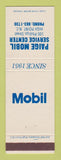 Matchbook Cover - Mobil oil gas Paige High Point NC