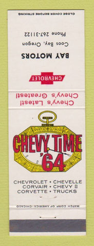Matchbook Cover - 1964 Chevrolet Bay Motors Coos Bay OR