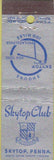 Matchbook Cover - Skytop Club Skytop PA Midget