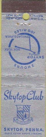 Matchbook Cover - Skytop Club Skytop PA Midget