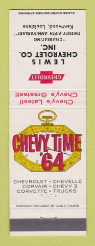 Matchbook Cover - 1964 Chevrolet Lewis Kentwood LA