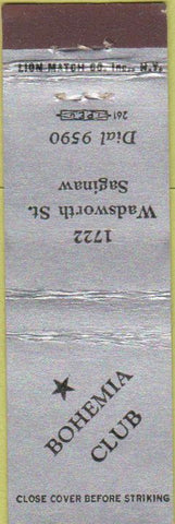 Matchbook Cover - Bohemia Club Saginaw MI Midget