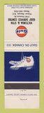 Matchbook Cover - Gulf oil gas Victoria & 17th Prince George BC WEAR