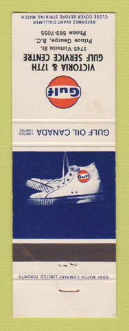Matchbook Cover - Gulf oil gas Victoria & 17th Prince George BC WEAR