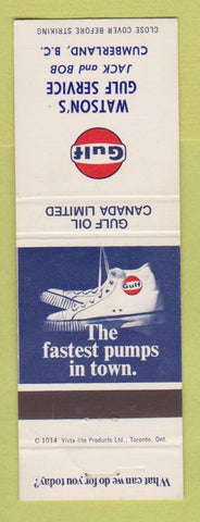 Matchbook Cover - Gulf oil gas Watson's Cumberland BC