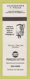 Matchbook Cover - Gulf oil gas Francois Cotton Riviere Au Renard QC