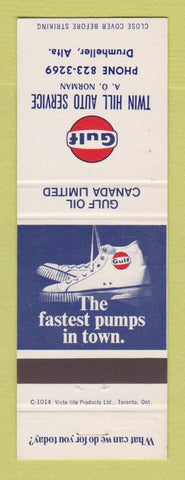 Matchbook Cover - Gulf oil gas Twin Hill Drumheller AB