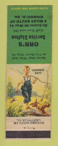 Matchbook Cover - Gulf oil gas Orr's Ringgold GA LAMINATED
