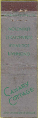 Matchbook Cover - Canary Cottage Cincinnati OH Louisville KY Midget