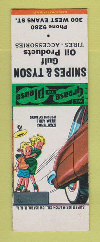 Matchbook Cover - Gulf oil gas Snipes & Tyson  SAMPLE