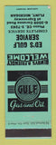 Matchbook Cover - Gulf oil gas Ed's Flint MI