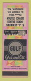 Matchbook Cover - Gulf oil gas FJ Jenkins Sunbury PA