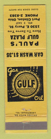 Matchbook Cover - Gulf oil gas Paul's Port Clinton OH