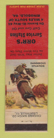 Matchbook Cover - Gulf oil gas Orr's Ringgold GA LAMINATED