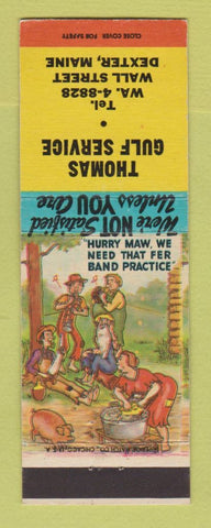 Matchbook Cover - Gulf oil gas Thomas Dexter ME hillbilly