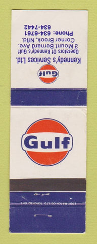 Matchbook Cover - Gulf oil gas Kennedy's Corner Brook NC WEAR