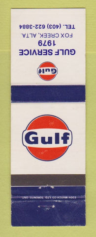 Matchbook Cover - Gulf oil gas 1979 Fox Creek AB