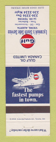 Matchbook Cover - Gulf oil gas Lyzaniuk's Viking AB