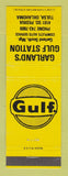 Matchbook Cover - Gulf oil gas Garland's Tulsa OK
