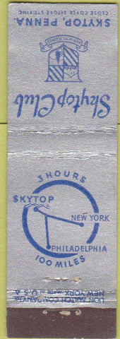Matchbook Cover - Skytop Club Skytop PA Midget