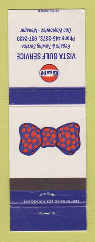 Matchbook Cover - Gulf oil gas Vista Bow Tie WEAR