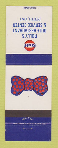 Matchbook Cover - Gulf oil gas Rolly's Perth ON Bow Tie