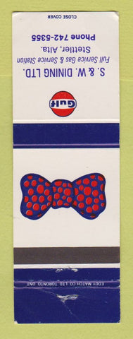 Matchbook Cover - Gulf oil gas S&W Dining Stettler AB WEAR