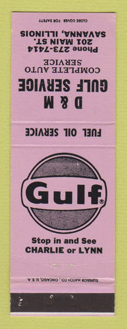 Matchbook Cover - Gulf oil gas D&M Savanna IL