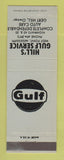 Matchbook Cover - Gulf oil gas Hill's West Point MS