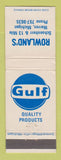 Matchbook Cover - Gulf oil gas Rowland's Warren MI WEAR