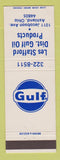 Matchbook Cover - Gulf oil gas Les Stafford Ashland OH
