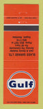 Matchbook Cover - Gulf oil gas Glass Garage Dugald MB