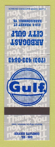 Matchbook Cover - Gulf oil gas Arbogast City Harrisonburg VA