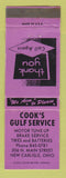 Matchbook Cover - Gulf oil gas Cook's New Carlisle PA LAVENDER